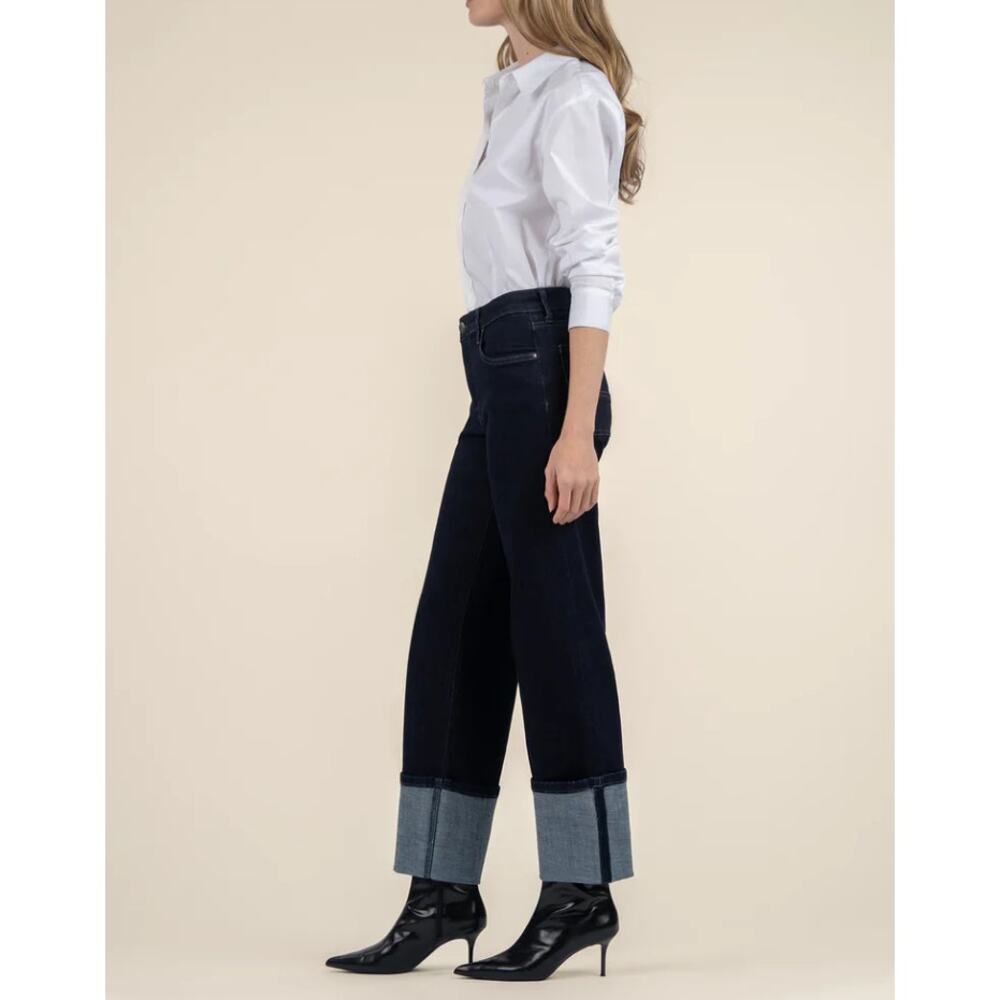 KUT FROM THE KLOTH Womens Charlotte Wide Leg Jeans Size 4 Blue Distinguished NWT - Picture 2 of 12